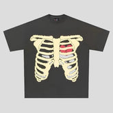 Camiseta extragrande de algodón con estampado de esqueleto